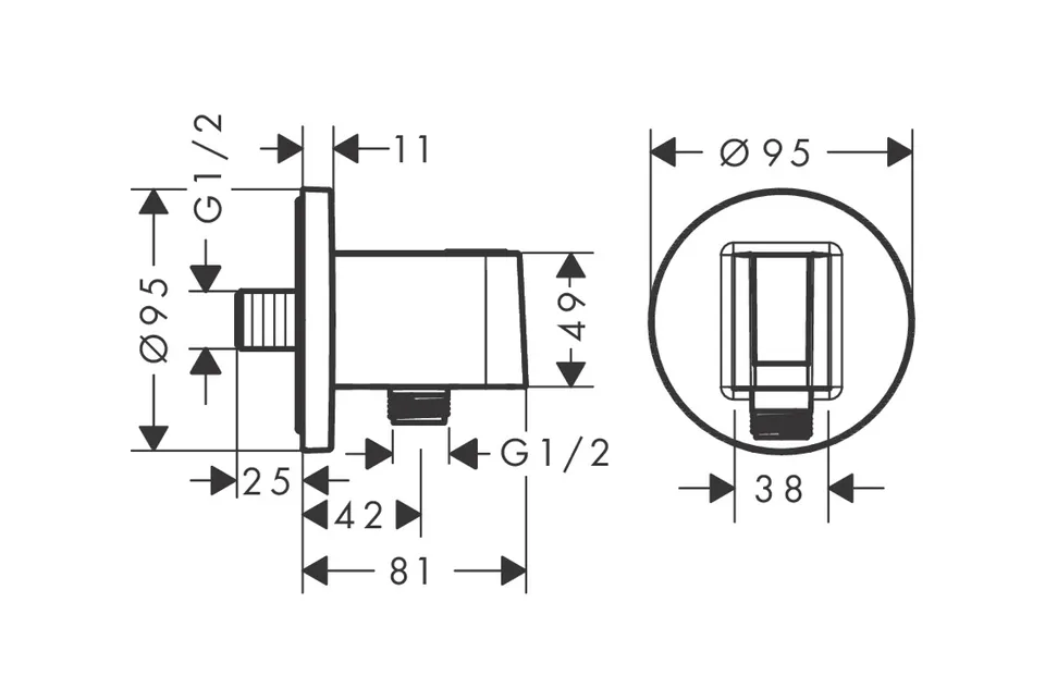 Шлангове під'єднання FixFit Porter S з тримачем, Stainless Steel Optic (26888800) — фото 2