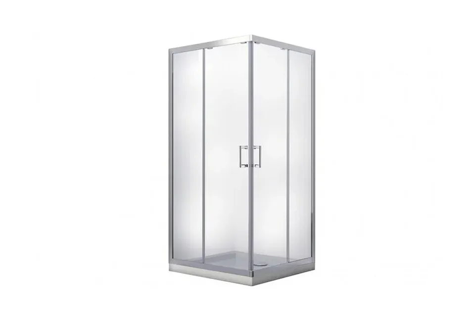 Кабіна квадратна MODERN 90x90x190 універсальна: скло прозоре, профіль хромований