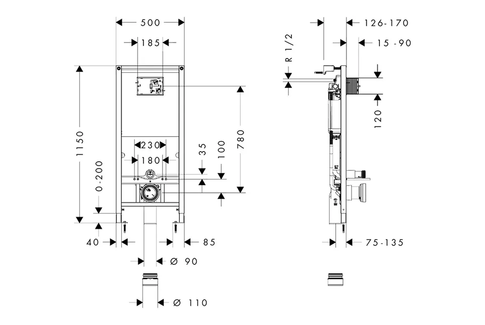 Комплект Інсталяційна система iFrame Universal + Клавіша iFrame Original S Matt Black (99002670) — фото 2